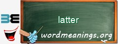 WordMeaning blackboard for latter